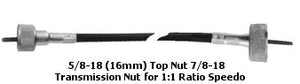 Speedometer Cable Vinyl 35"Lg 5 / 8-18 Top Nut / 7 / 8-18 Transmission Nut Replaces HD 67026-62T HD 67026-62