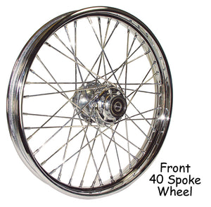 V-Factor 40 Spoke Wheel 21 X 2.15 Softail 00-06 Fxdwg 00-05 Single Disc 3 / 4" Chrome