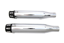 Load image into Gallery viewer, Chrome Tapered Revolver Tip Muffler Set 2014 / 2017 XL