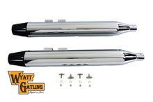 Load image into Gallery viewer, Wyatt Gatling Muffler Set with Black Long Tapered End Tips 1995 / 2016 FLT