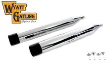 Load image into Gallery viewer, Wyatt Gatling Chrome Muffler Set with Black Gun Barrel Ends 1995 / 2016 FLT
