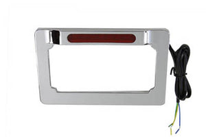 License Plate Frame Chrome Billet with LED Top Lamp 0 /  Custom application for 4 x 7" license plates"