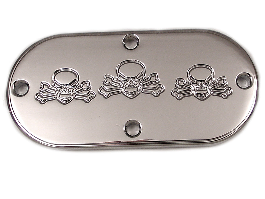 Chrome Skull Primary Inspection Cover For Harley Shovelhead & Softail