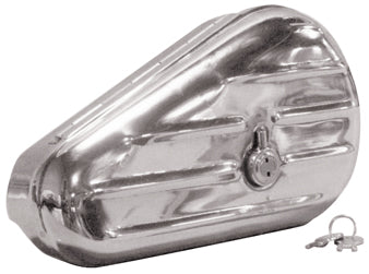 Tool Box Ribbed Teardrop Right Big Twin 1940 / 1999 Replaces 41 / 54 Chrome W / Keys Replaces HD 64205-40