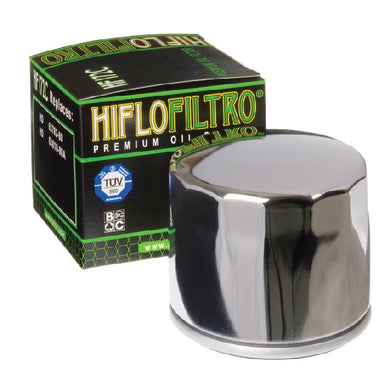 Oil Filter Hiflofiltro Chrome Big Twin 4 Speed L83 / 86(Except Softail) Sportster 80 / E84 Replaces HD 63782-80