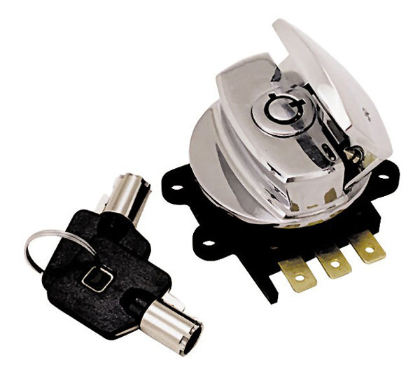 Ignition Switch Fatbob 3 Pole Softail 96 / 10 Rk 96 / 13 Fxdwg 93 / 11 W / Round Key Replaces HD 71313-96