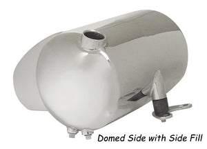 Round Oil Tank With Domed Ends Hardbody Softail Rigid & Custom Frames Ctr Fill W / Bty Box Cp