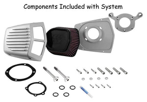 K&N The Shaker Intake System Dyna / Softail 01 / 16 Touring 01 / 07 Satin Silver Finish #Rk-3950S