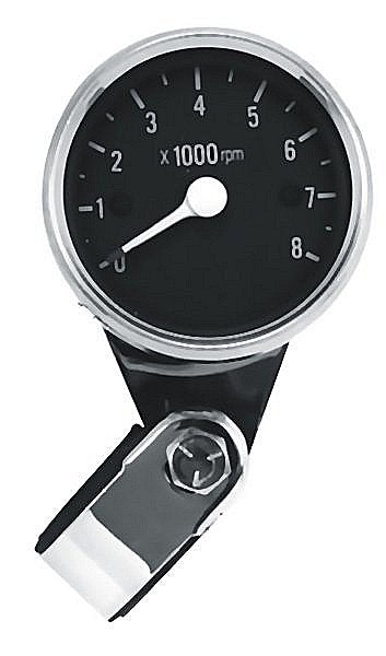 Tachometer Mini Eletronic All HD Models W / 12 Volt System Stainless Case Chrome Hardware