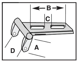 Seat Mount Custom Square Type Universal 1-1 / 2" Wide Nose Heavy Gauge Steel