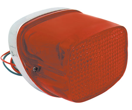 OE Style Taillight Solid Lens Big Twin Sportster 1973 / 1993 Solid Red Color