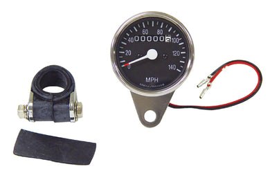 Custom Mini Speedo 2:1 Ratio FX Fxr 1973 / 1990 Sportster 1973 / 1990 W / Fr Whl Dr Stainless Steel Case Chrome Plated Hrdw