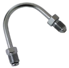 Brake Part Adapter Fitting Chrome Plated 3 / 8-24 I F Male X #3 Male 150 Degree Bend Goodridge6150-03Ch