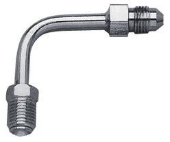 Brake Part Adapter Fitting Chrome Plated 3 / 8-24 I F Male X #3 Male 90 Degree Tube Russell R4282C