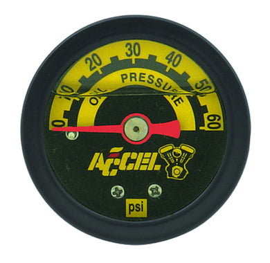 Oil Pressure Gauge Accel 0-60 Psi Liquid Filled Black Housing MFG# 7121B