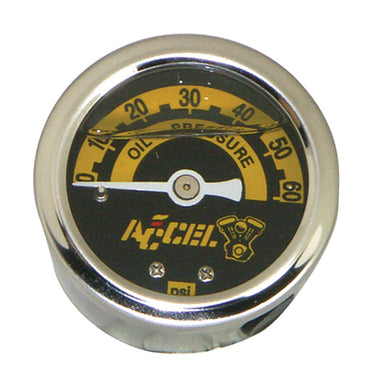 Oil Pressure Gauge Accel 0-60 Psi Liquid Filled Stainless Housing MFG# 7121A