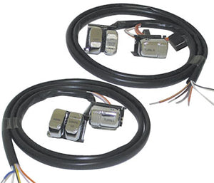 Handlebar Switch Wiring Kit Big Twin Sportster 96 / 06 Std Duty Chrome W / 48" Covered Wires & Mounting Hrdw