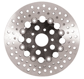 Brake Disc Floating Stainless Steel 11.5"Od Big Twin Sportster 2000 / Later Front Chrome Plated Center U / W Stock Mt Hardware Mfg #R47014