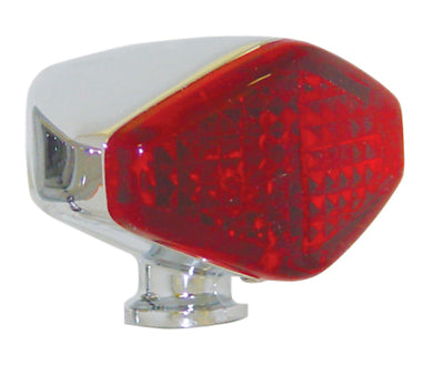 Diamond Marker Light Red Lens Single Filament 12 Volt Chrome Plated Housing