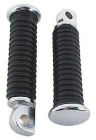 Footrests Stock Style W / Chrome Plated End Male Mount W / Ribbed Rubber & Chrome End Replaces HD 49117-77T