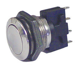 Momentary Pushbutton Switch Installs On Flat Surface Stainless Steel Requires 3 / 4