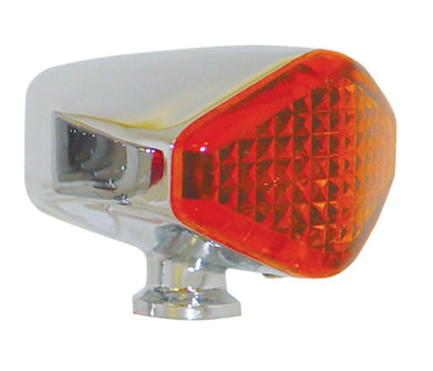 Diamond Marker Light Amber Single Filament 12 Volt Chrome Plated Housing