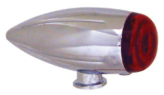 Mini Marker Light Set Red Lens Single Filament 12 Volt Chrome Platd Grooved Housing