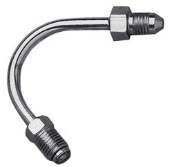 Brake Part Adapter Fitting Chrome Plated 3 / 8-24 I F Male X #3 Male 150 Degree Bend Russell R4284C