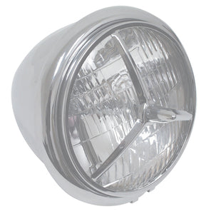 Lens Grill Tri-Bar Style 5-3 / 4 All 5-3 / 4" Headlights Installs Over Lens Chrome Plated Steel