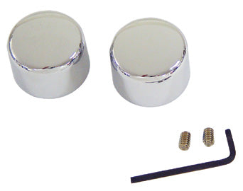 Axle Nut Cover Kit Front Chrome Plated Touring Models 08 / Later Softail 07 / Later Dyna 08 / Later V-Rod 02 / L*