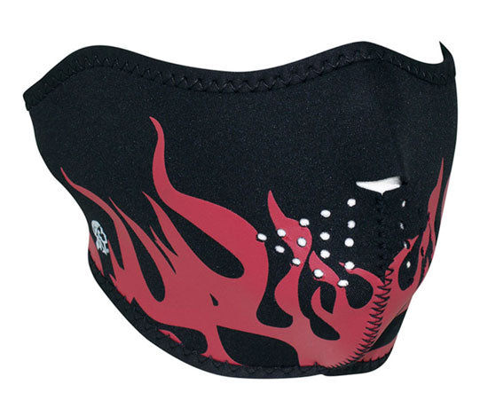 Neoprene 1 / 2 Face Mask Half Mask Red Flames Zanheadgear Wnfm229Rh