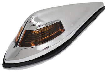 Fr Fender Ornament Light 12V Bulb Amber Lens & Hidden Mount Die Cast Chrome...HD 59140-85T