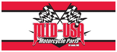 Banner Chevron Logo MID-USA Red & Black Checkered Flag 2-1 / 2 Ft X 6 Ft Poly Vista