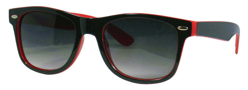 Mid-Usa Logo Sunglasses Risky Business Style Two-Toned Red / Black W / Gradient Black Lens