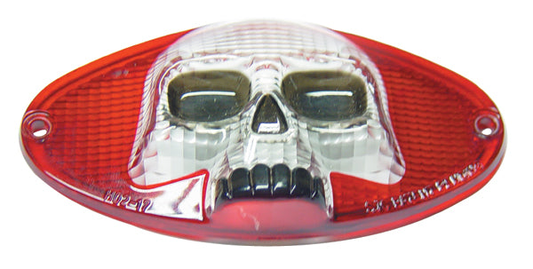 Skull Taillight Lens Red / Clear Skull Cat Eye Taillight With 4-1 / 2