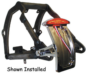 Taillight / Lic Mt Side Axle Lh Softail 86 / 99 Uw 3 / 4" Or 1"Od Axle Vertical Mt Led Lights Chrome
