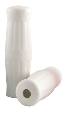 Handlebar Grips Nostalgic Style Fits Any Throttle With Exterior Cable White
