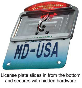 Taillight / Lic Fender Mt Led Fits All 4X7 License Plates Chrome Plated Billet Alum Fits Fdr Profile