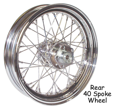 V-Factor 40 Spoke Wheel 16 X 3.00 XL 55 / 78 With Drum Brake Chrome Hub & Rim