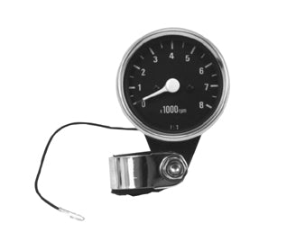 Tachometer Mini 2:1 Ratio Mech All HD Model W / Mechanical Tach Stainless Case Chrome Hardware