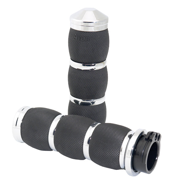 Hand Grips Air Cushioned Chrome Plated Fits Any Model W / Exterior Cables Air-90