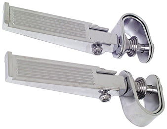 Footrests Custom Ribbed Chrome For Hiway Bars Or Frames W / 1