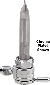 High Flow Fuel Valve 22Mm Chrome Plated Custom Use 6-An Fitting Outlet Click-Slick MFG#76-3126