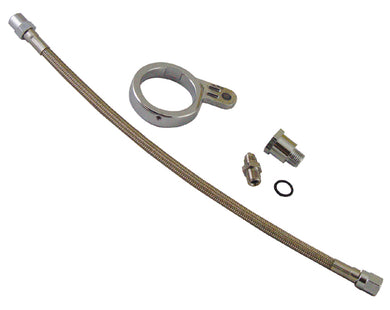 Chrome Plated Oil Pressure Brckt Evo Includes Lines & Fittings U Choose Guage 1.5