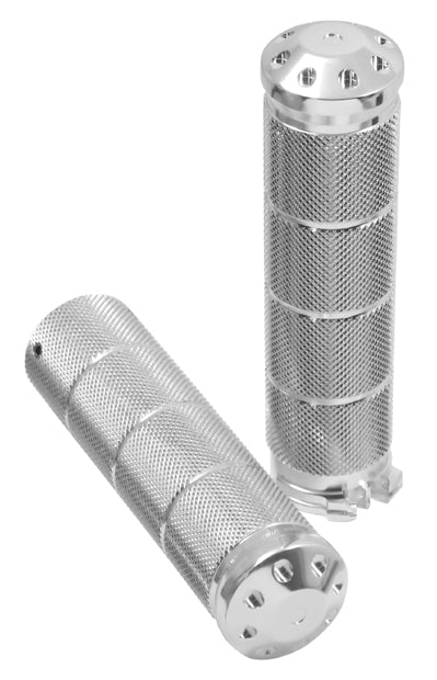 Billet Aluminum Hand Grips All Models W / Exterior Cables Machined Finish