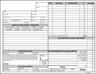 Shop Repair Forms