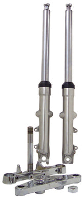 Front Fork Assembly W / Chrome Trees Fxwg 80 / 83 Polished Lower Legs