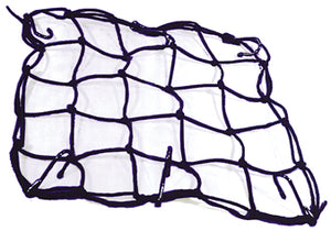 Cargo Net Black 4Mm Cord 12"X12" W / 6 Plastic Coated Hooks For Luggage Rack Or Seat