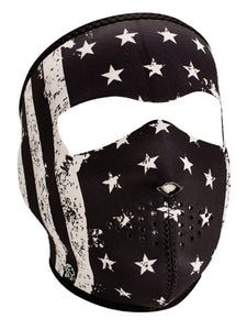 Neoprene Face Mask Full Face Black & White Vintage Flag Zanheadgear Wnfm091