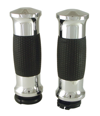 Hand Grips Gel Style Chrome Fits Any Model With Exterior Cables Gel-70-Ch